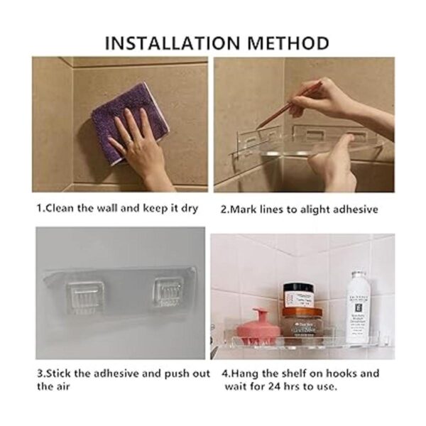 JiePai Estantería de acrílico para ducha con ganchos