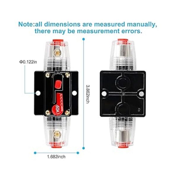 60 amperios 12 V24 V DC portafusibles disyuntor de audio_2