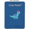 Parche bordado con diseño de dinosaurio azul_3