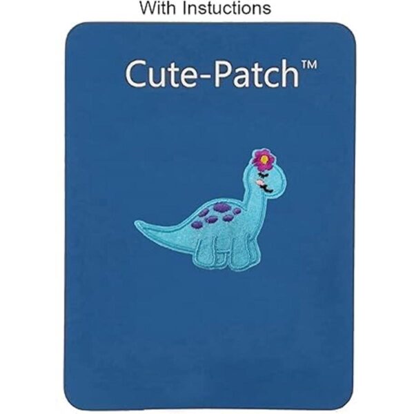 Parche bordado con diseño de dinosaurio azul_3