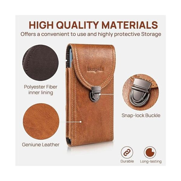 Hengwin Funda vertical de cuero genuino para teléfono_2