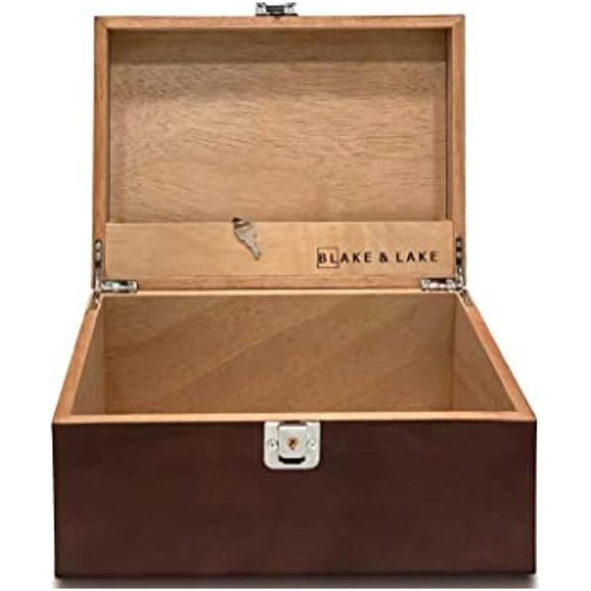 Caja de almacenamiento de madera con bloqueo caja