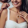 Hicarer El juego de bandejas con colgante de diamantes de