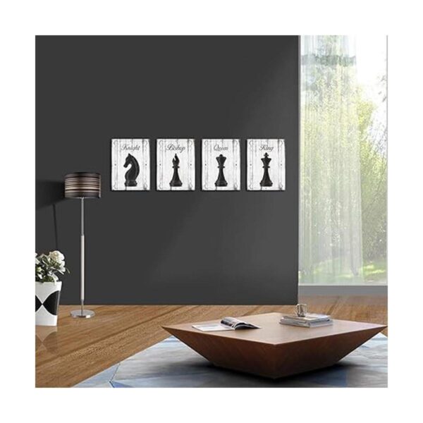 Fushvre Póster de pared de ajedrez 4 piezas diseño_2