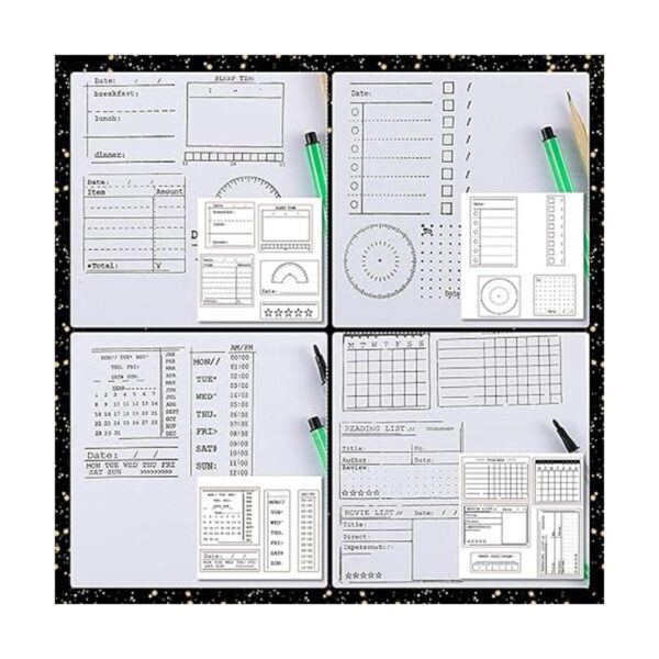 Juego de 32 sellos transparentes para diario incluye 18