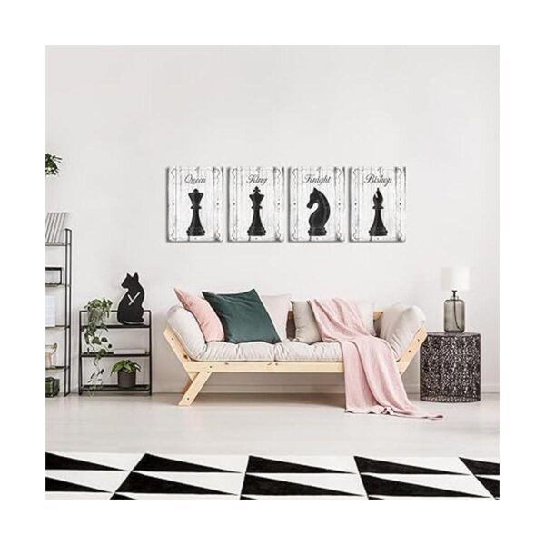 Fushvre Póster de pared de ajedrez 4 piezas diseño_4