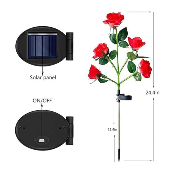 Juego de 2 luces realistas de flores de rosas para_2