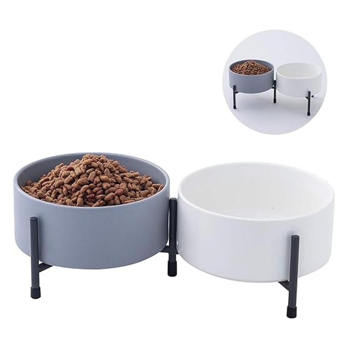 Juego de 2 tazones de cerámica para perros y gatos de 32