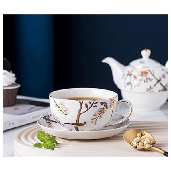 Jusalpha Bird Series Juego de taza de té y platillo