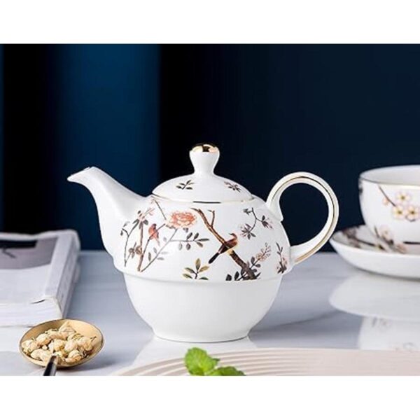 Jusalpha Bird Series Juego de taza de té y platillo