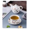 Jusalpha Bird Series Juego de taza de té y platillo