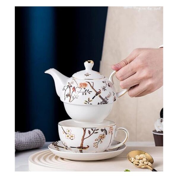 Jusalpha Bird Series Juego de taza de té y platillo