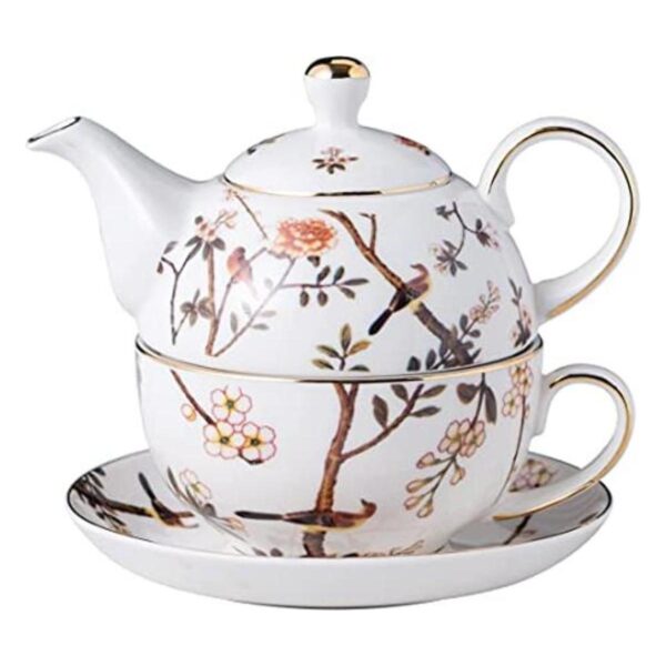 Jusalpha Bird Series Juego de taza de té y platillo