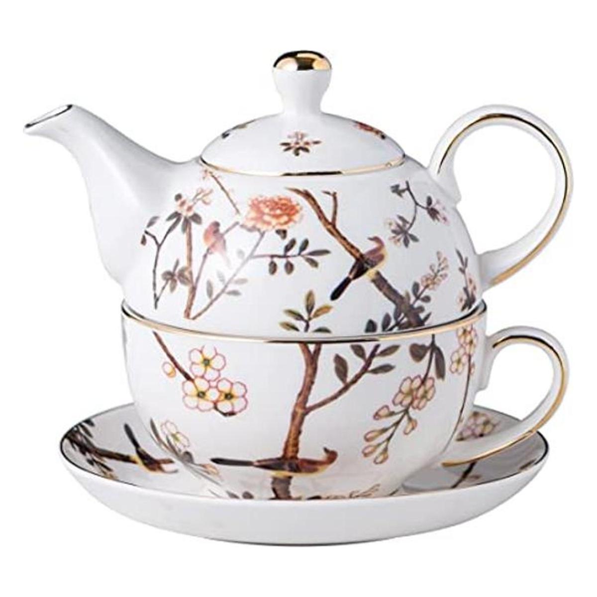 Jusalpha Bird Series Juego de taza de té y platillo