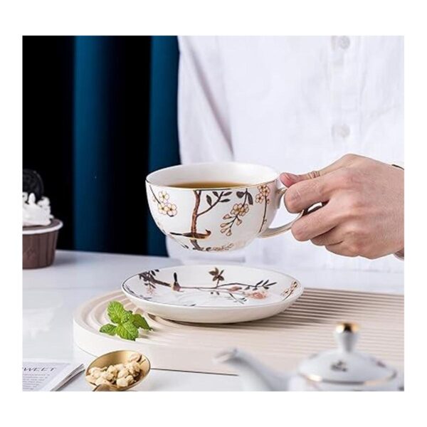 Jusalpha Bird Series Juego de taza de té y platillo