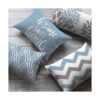 Hexagram Juego de 4 fundas de almohada geométricas azules