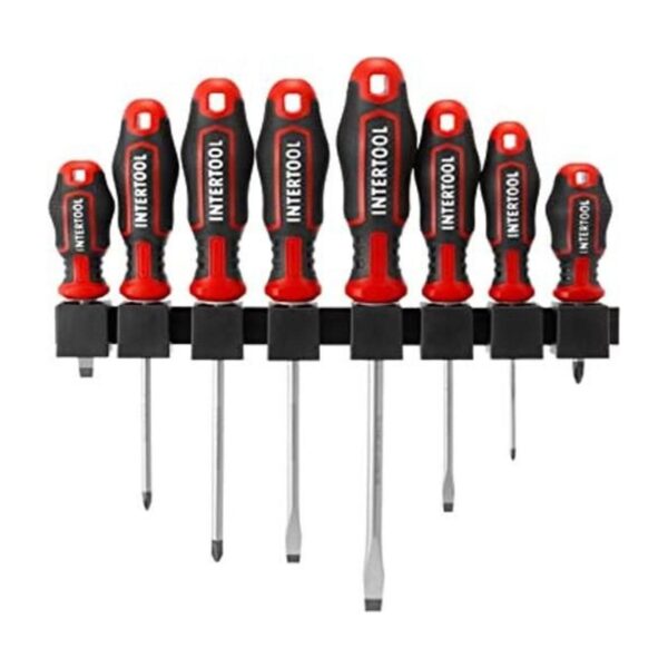INTERTOOL Juego de destornilladores magnéticos de 8