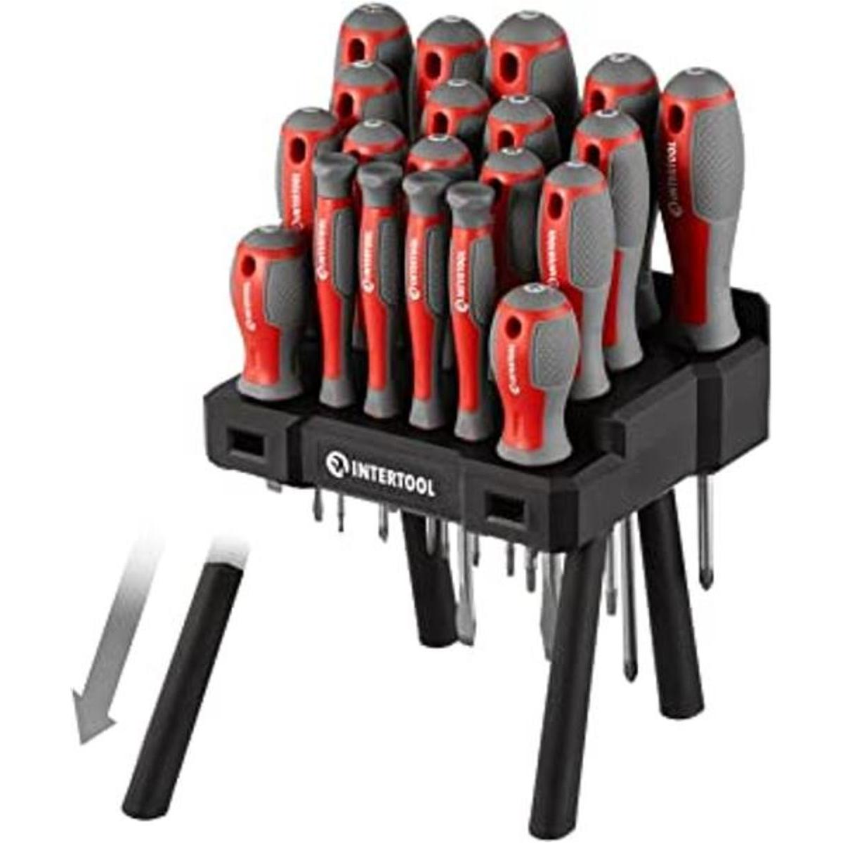 INTERTOOL Juego de destornilladores magnéticos de 20