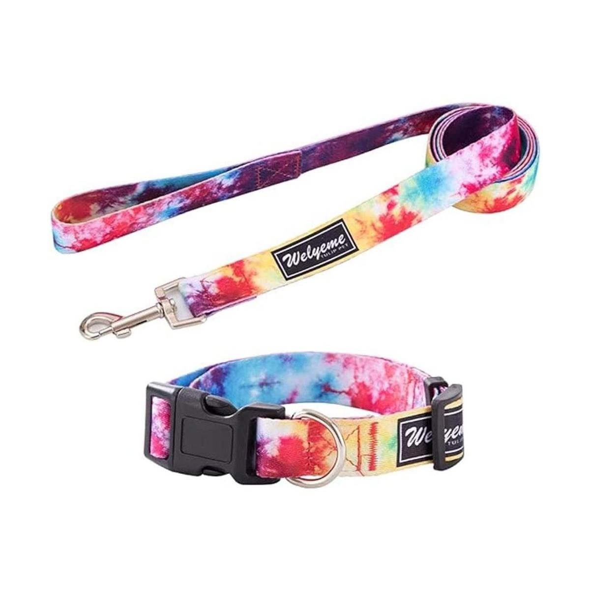 Collar de perro con teñido anudado para mascotas