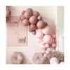 Guirnalda de globos rosa polvoriento de látex mate