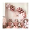 Guirnalda de globos rosa polvoriento de látex mate
