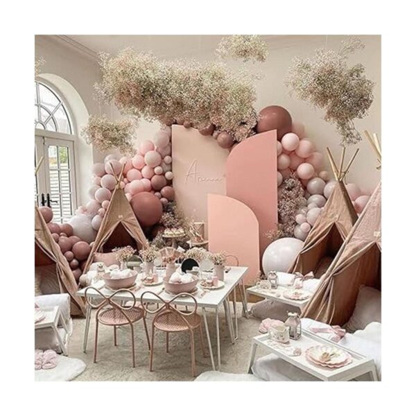 Guirnalda de globos rosa polvoriento de látex mate