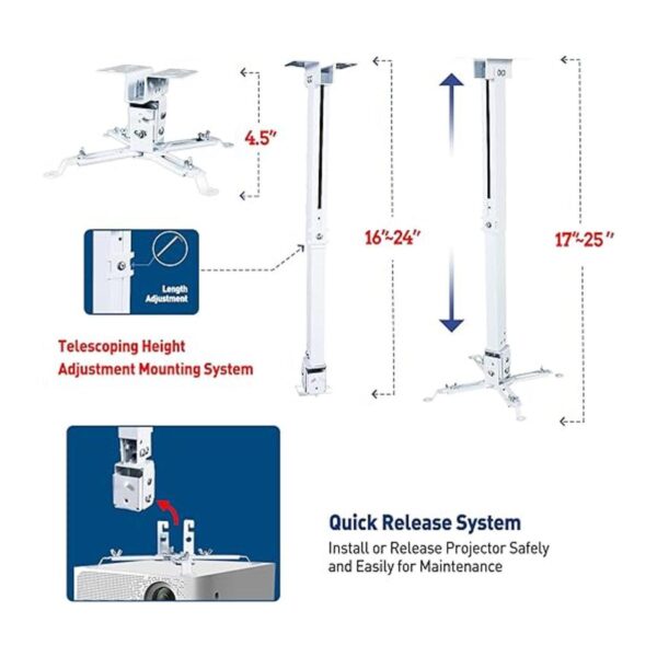 Homcine Soporte universal para proyector de techo o_5