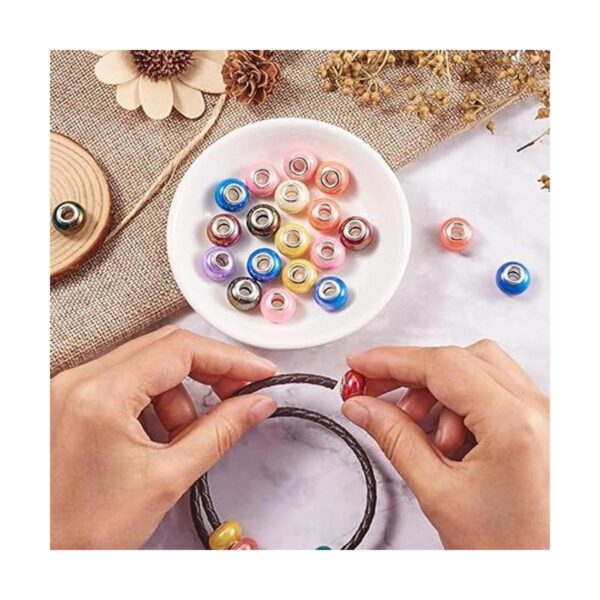 Beadthoven 100 cuentas europeas de resina de porcelana_3