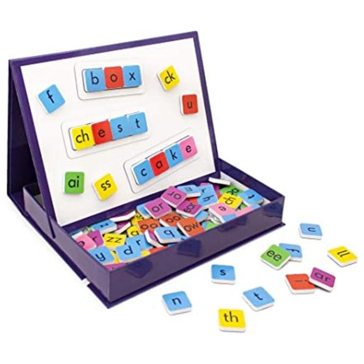 Junior Learning Azulejos fonéticos arcoíris con tablero