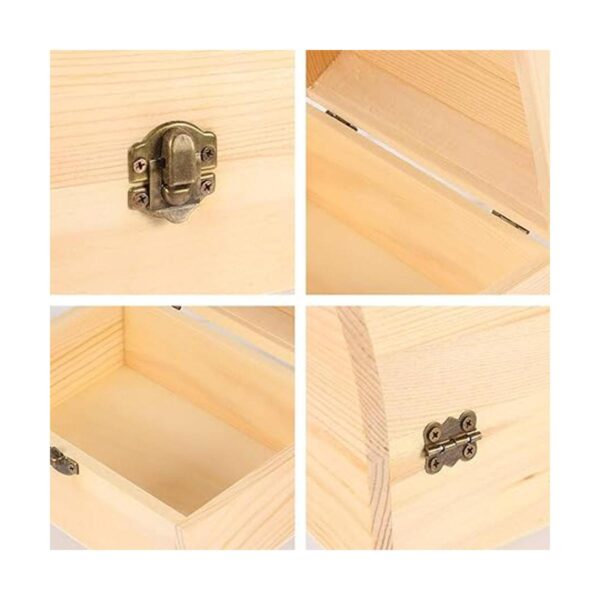 Hemoton Caja de madera para manualidades de madera sin_3