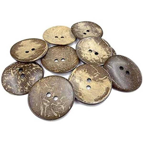 Amornphan 10 botones de madera natural de 1.969 in de