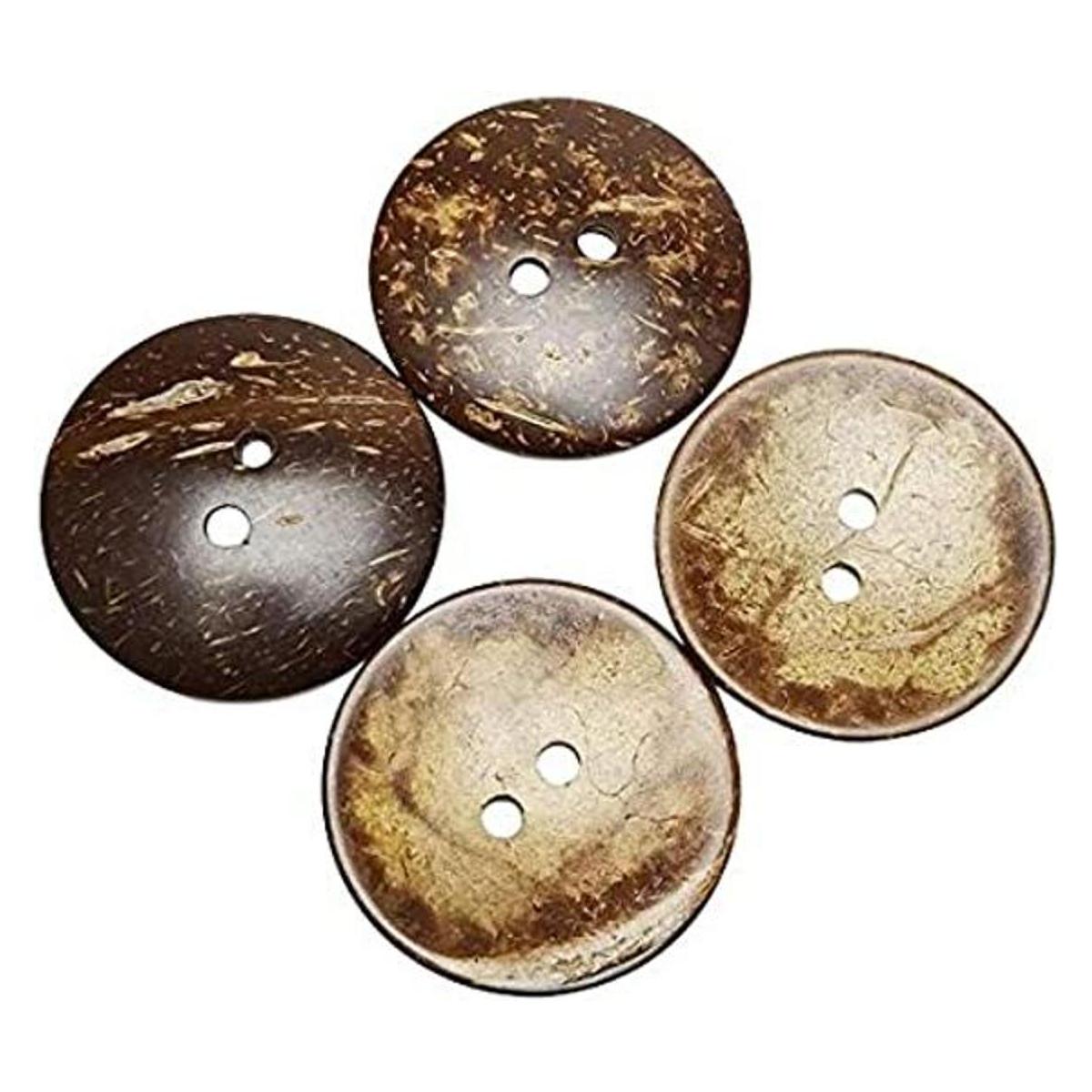 Amornphan 10 botones de madera natural de 1.969 in de
