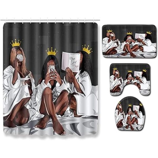 DDSDUDES Juego de 4 cortinas de ducha impermeables_2