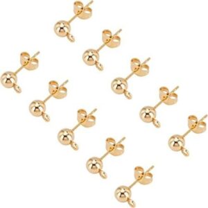 UNICRAFTALE 30 aretes de bola dorada hipoalergénicos de_1