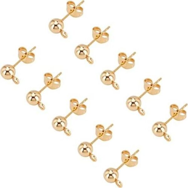 UNICRAFTALE 30 aretes de bola dorada hipoalergénicos de_1