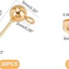 UNICRAFTALE 30 aretes de bola dorada hipoalergénicos de_4