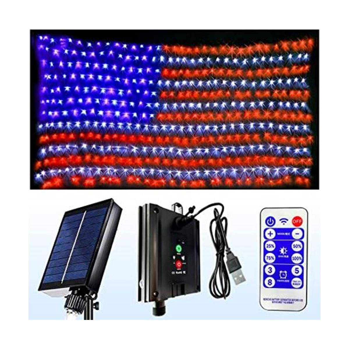 Decute Cadena de luces de bandera americana mejoradas