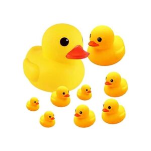 Umbresen 9 piezas de juguete de pato de goma amarilla para_1