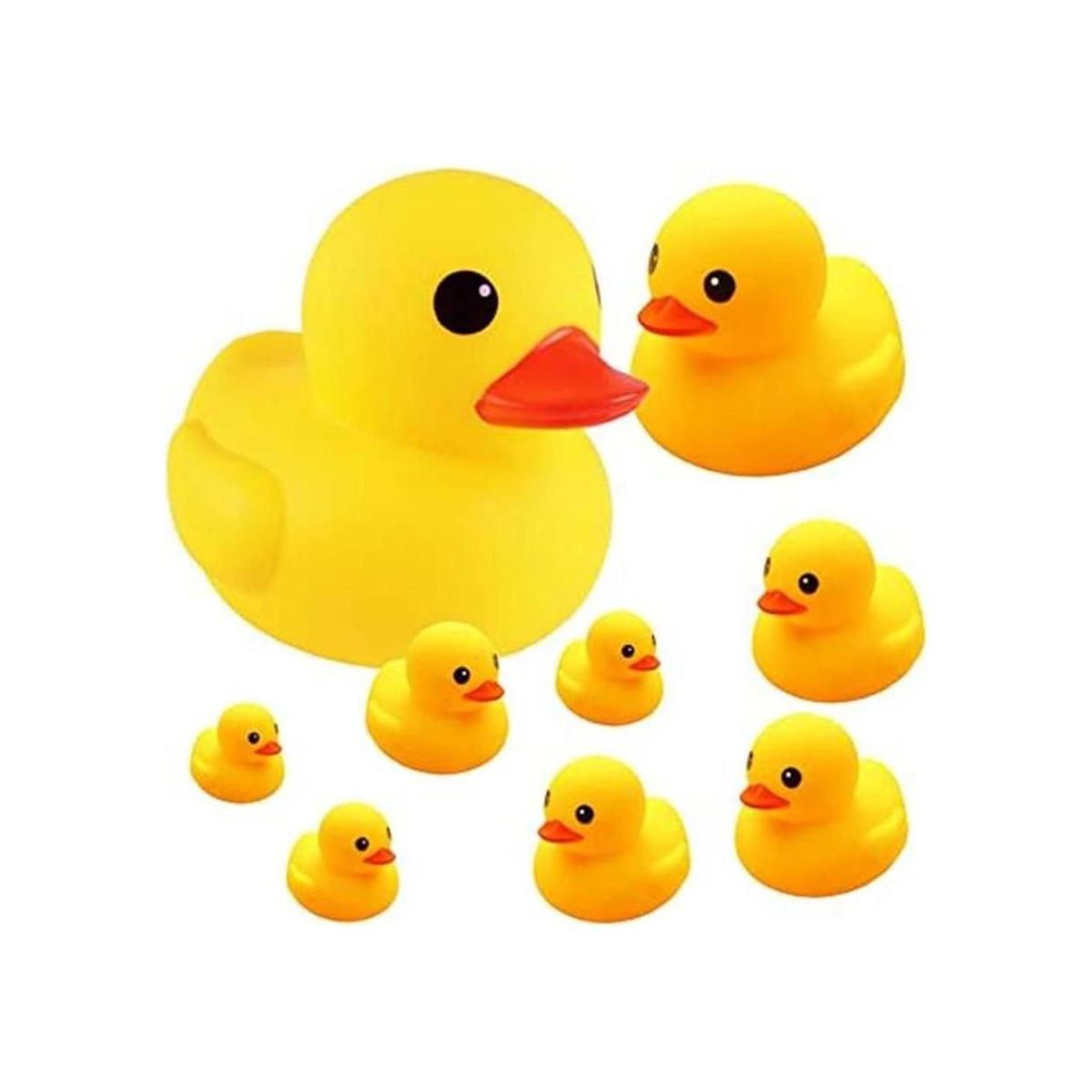 Umbresen 9 piezas de juguete de pato de goma amarilla para