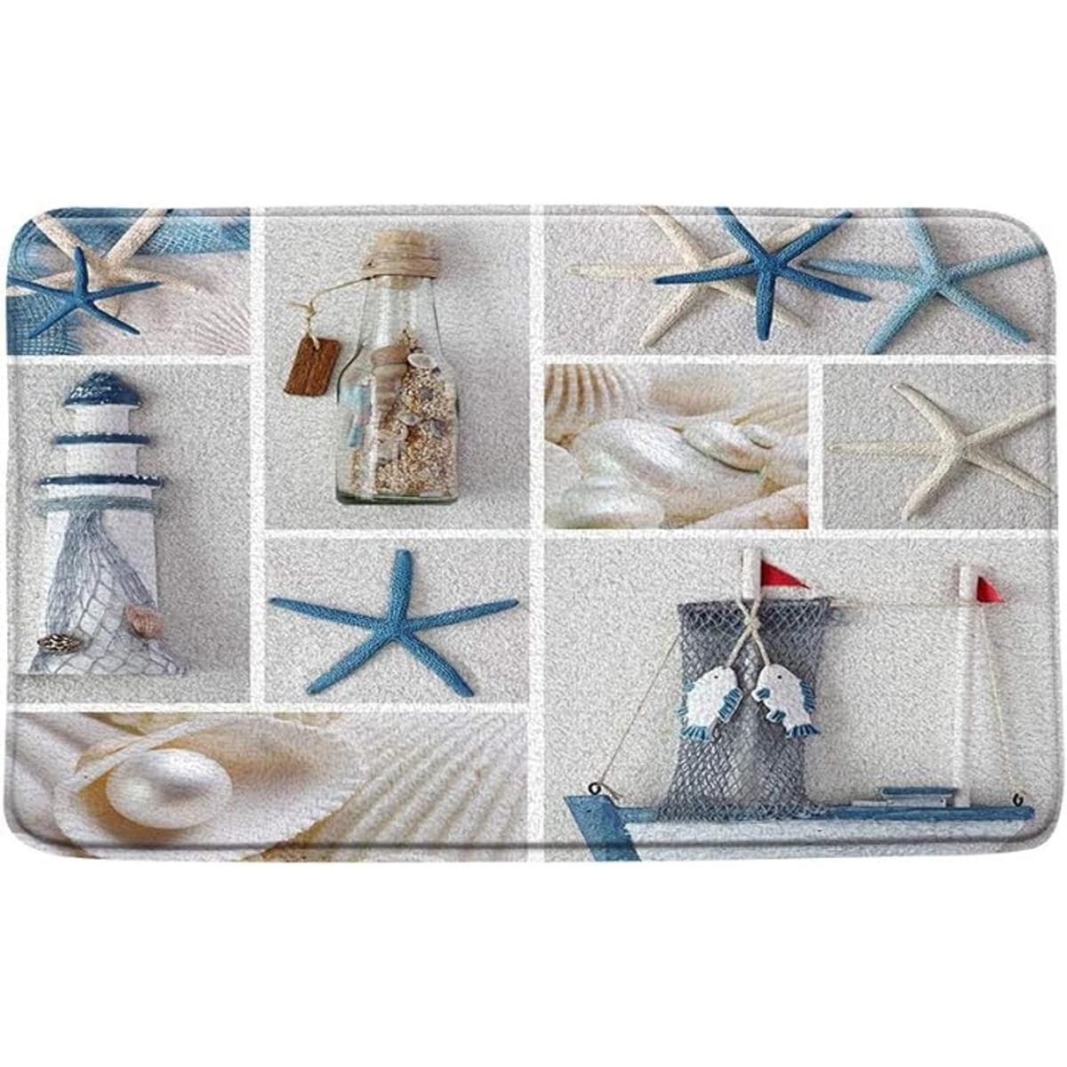 Alfombra de baño náutica Starfish Beach Seashell Faro