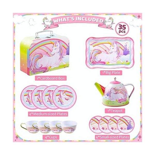 JOYIN Juego de 35 tetera de lata de unicornio para fiestas_2