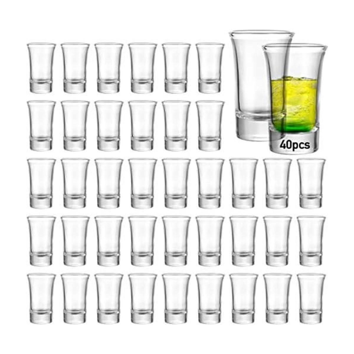 Aoeoe Juego de 40 vasos a granel con base pesada vasos