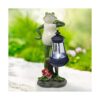Nacome Figura solar de estatua de rana de jardín con_1