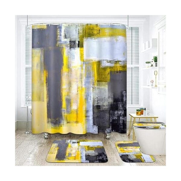 Britimes Juego de 4 cortinas de ducha color amarillo gris_6