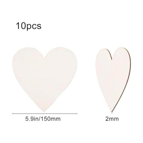 GORGECRAFT 10 piezas de recortes de corazón de madera de