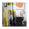 Britimes Juego de 4 cortinas de ducha color amarillo gris_5