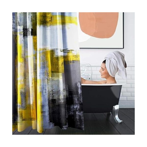 Britimes Juego de 4 cortinas de ducha color amarillo gris_5