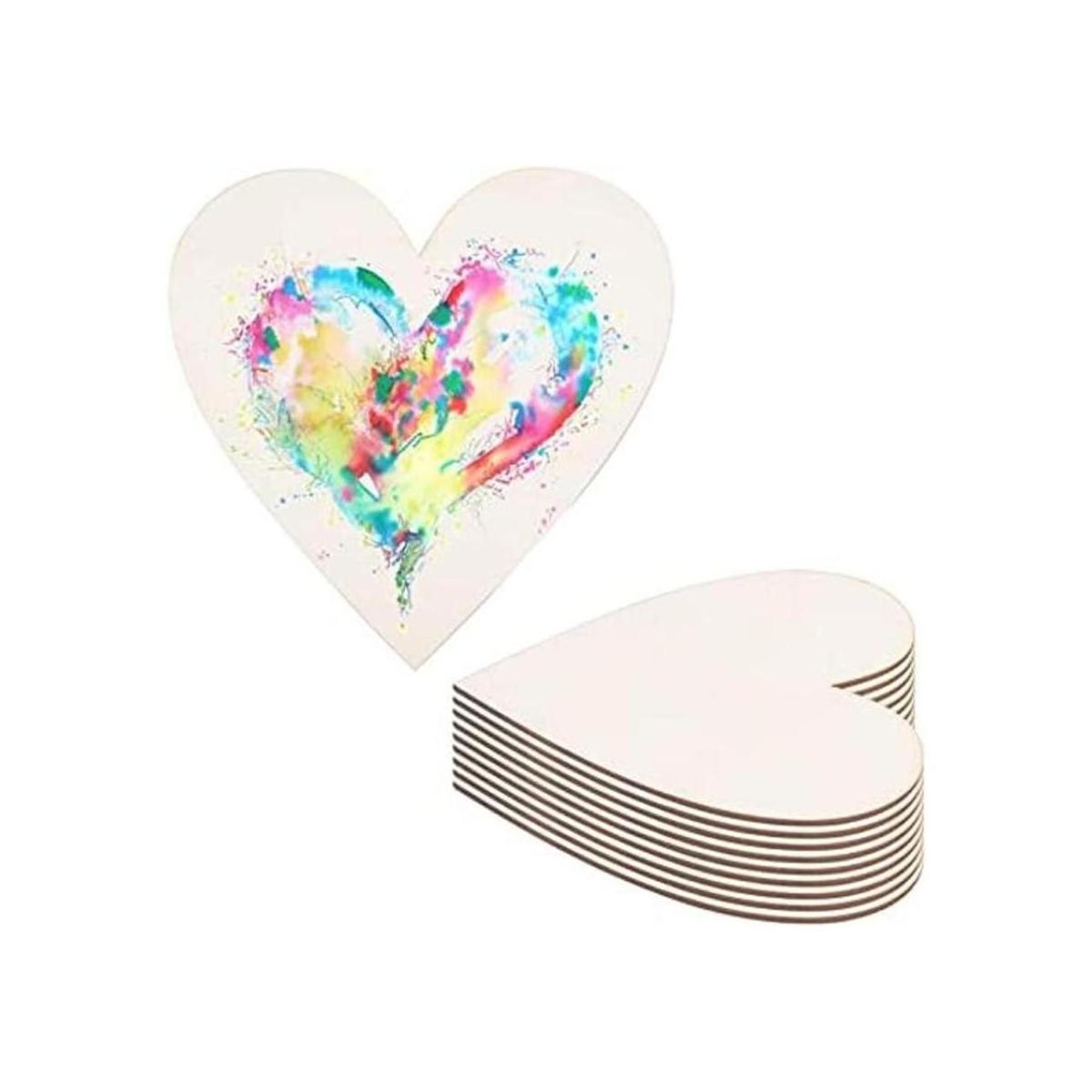 GORGECRAFT 10 piezas de recortes de corazón de madera de