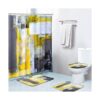 Britimes Juego de 4 cortinas de ducha color amarillo gris_1