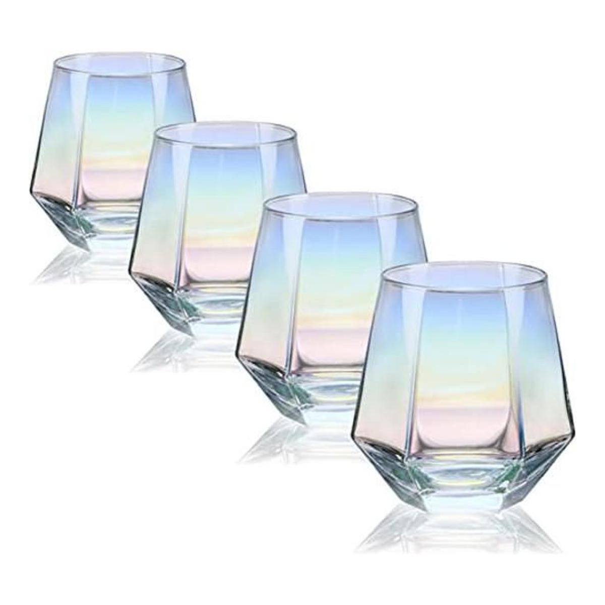 Juego de 4 copas de vino sin tallo 10 onzas cristalería